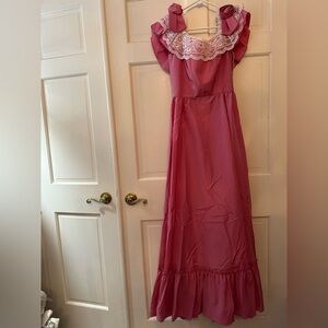 Vintage union made pink taffeta ball gown